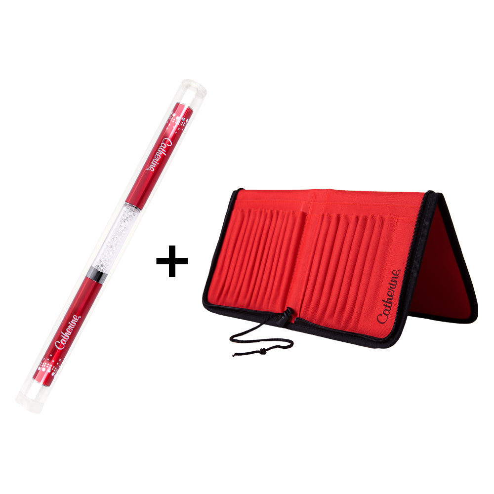 Double Brush Artist Red + Case Red